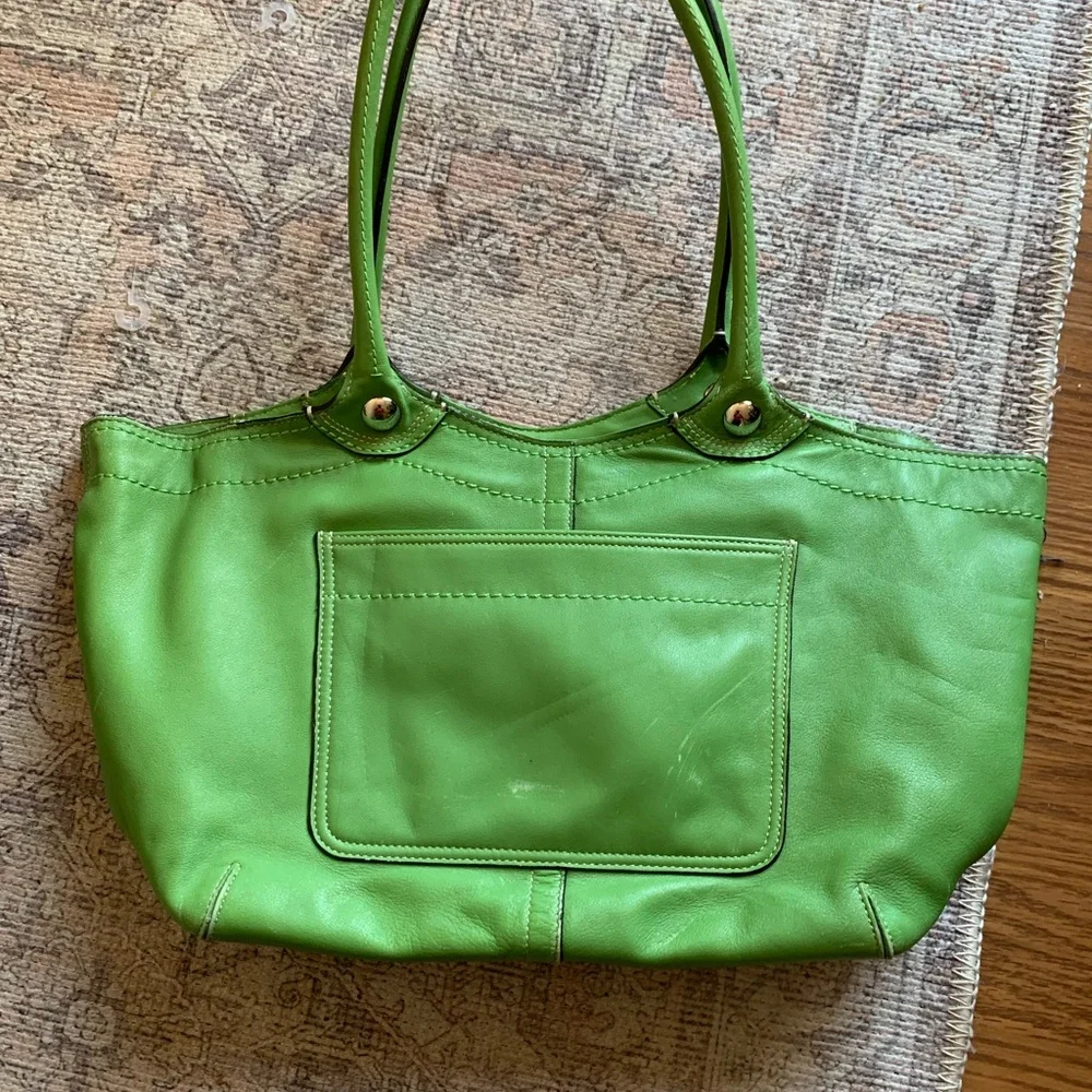 Coach Green Tote Bag Handbag Purse Women Large Shoulder Bag Accessories - Picture 3 of 6